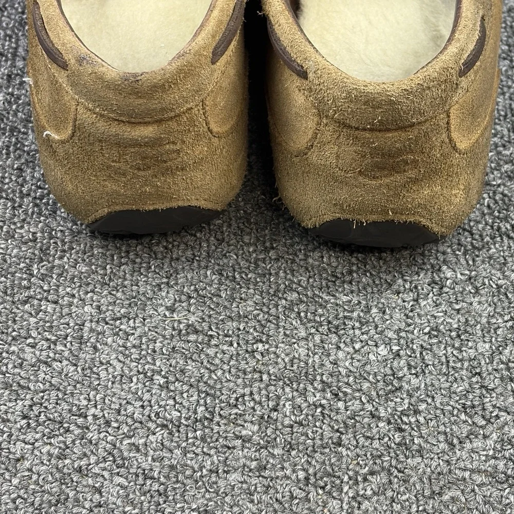 UGG Chestnut Suede Shearling Driving Moccasin Slippers Mens 11 1005350 Slip On